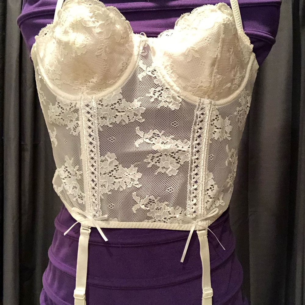 Victoria's Secret - Bustier Lace Bra - White